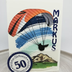 Birthday card man, paraglider, paragliders, image 5