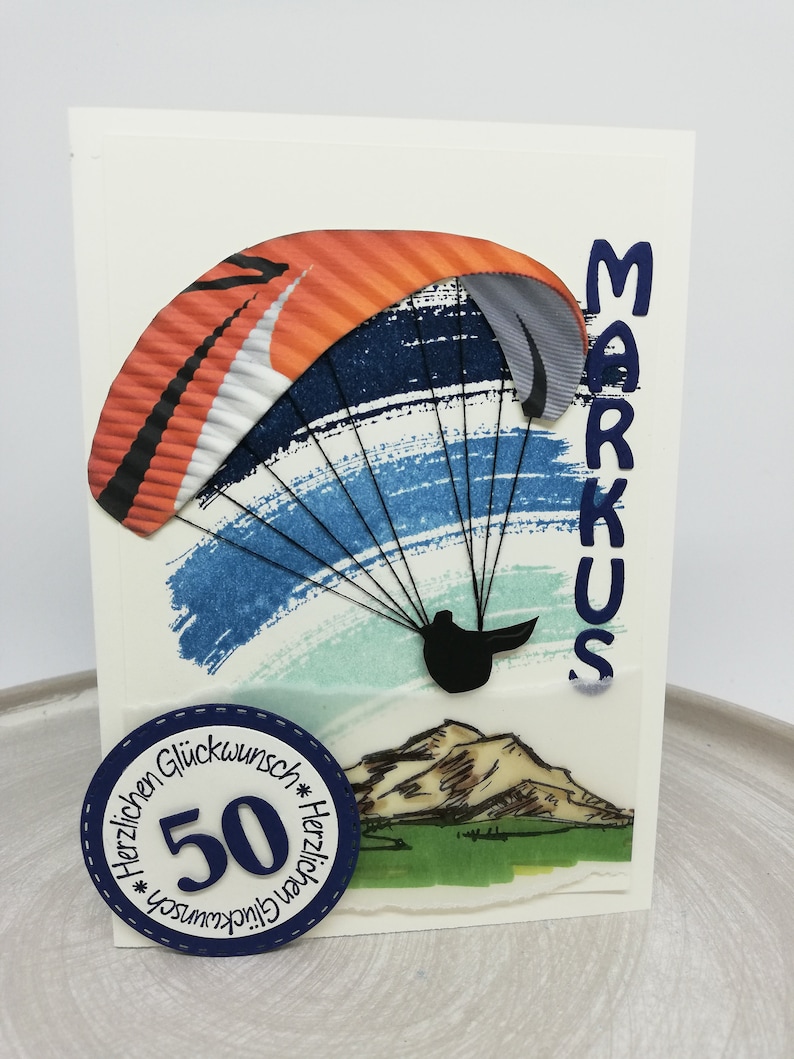 Birthday card man, paraglider, paragliders, image 5