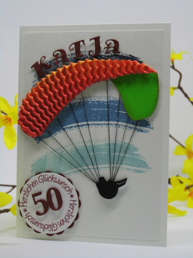 Birthday card man, paraglider, paragliders, image 3