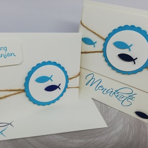 Karte zur Kommunion/ Taufe/ Konfirmation - Fische