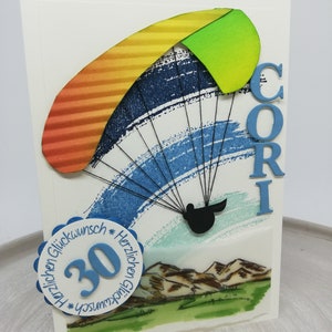 Birthday card man, paraglider, paragliders, image 2