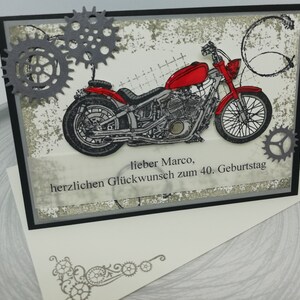Geburtstagkarte für Mann / Motorrad Harley Bild 4