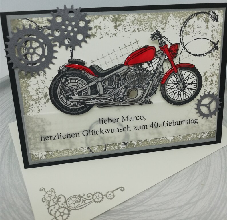 Geburtstagkarte für Mann / Motorrad Harley Bild 4