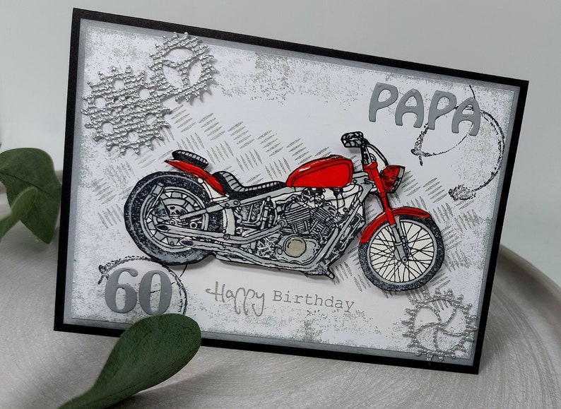 Geburtstagkarte für Mann / Motorrad Harley Bild 8