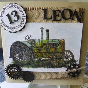 Birthday card/Congratulations/Tractor/Men image 7