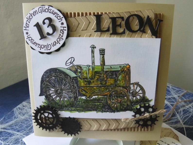 Birthday card/Congratulations/Tractor/Men image 7