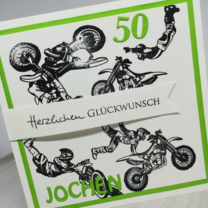 Geburtstagkarte für Mann / Motorrad - Cross - Motocross