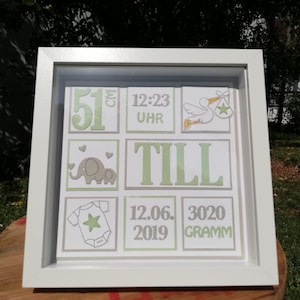 Geschenk zur Geburt - Taufe - Rahmen - Ribbarahmen zur Geburt