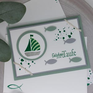 Einladung zur Kommunion / Taufe / Baby - Boot
