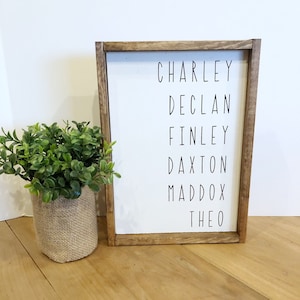 Listed Family Names; Grandparent Gift; Personalized Name Sign