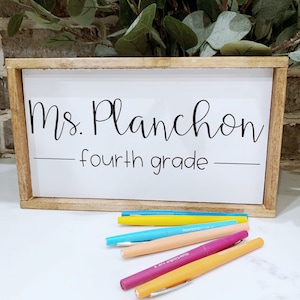 Aangepaste naamteken van de leraar; bureauplaat; leraar geschenk