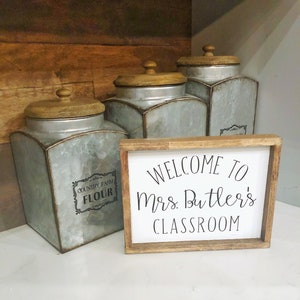 Welcome to the teacher’s classroom; personalized name plate; custom teacher name sign