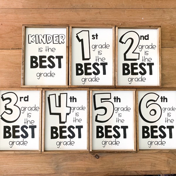 Grade Level Signs; Back to school; classroom signs; teacher sign; class decor; kinder 1st 2nd 3rd 4th 5th 6th grade is the best grade