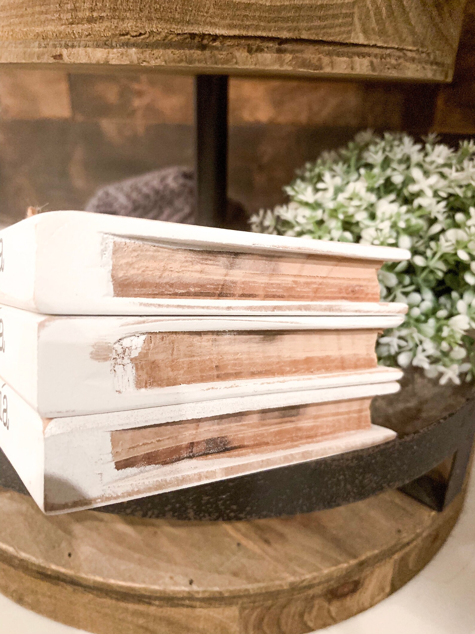 Mini Wood Stacked Books Made to Look Like Books Tiered Shelf Etsy