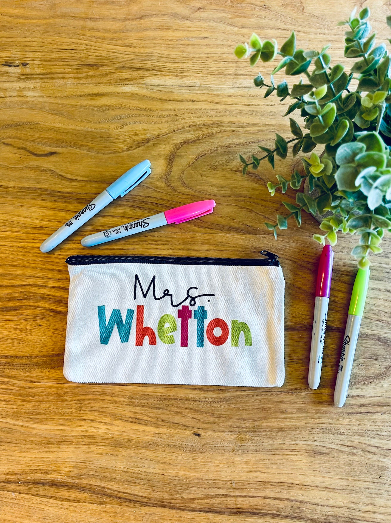 Your Custom Personalized Teacher Zipper Pouch; Pencil Bag