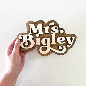 Personalized 3D Teacher Name Cut Out Sign