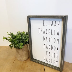 Listed Family Names Grandparent Gift Personalized Name Sign image 4