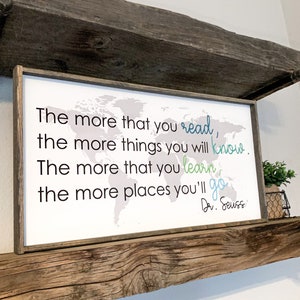 The More you Read; the More you Know; Classroom Library; teacher sign; classroom decor
