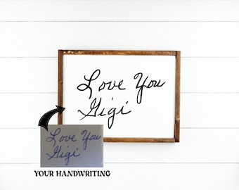 Your handwritten Family Note transferred to wood; Digital Option Available