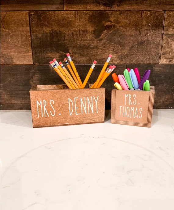 Pen And Pencil Holder Desk Decor Makeup Holder Teacher Etsy