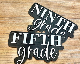 Personalized 3D grade level Cut Out Sign