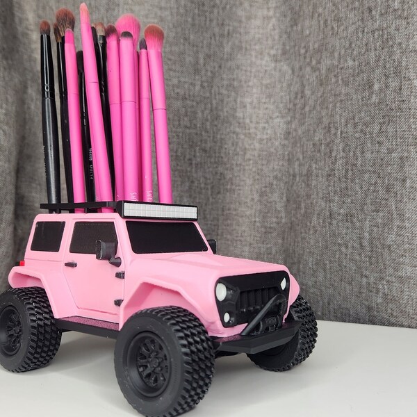 LIFTED Jeep wrangler winch roof rack Makeup Brush Holder - Custom 3D Printed Vanity Accessory