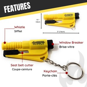 Firefighter Police EMS 4-in-1 Rescue Tool – Seatbelt Cutter, Window Breaker, Whistle, Keychain image 3
