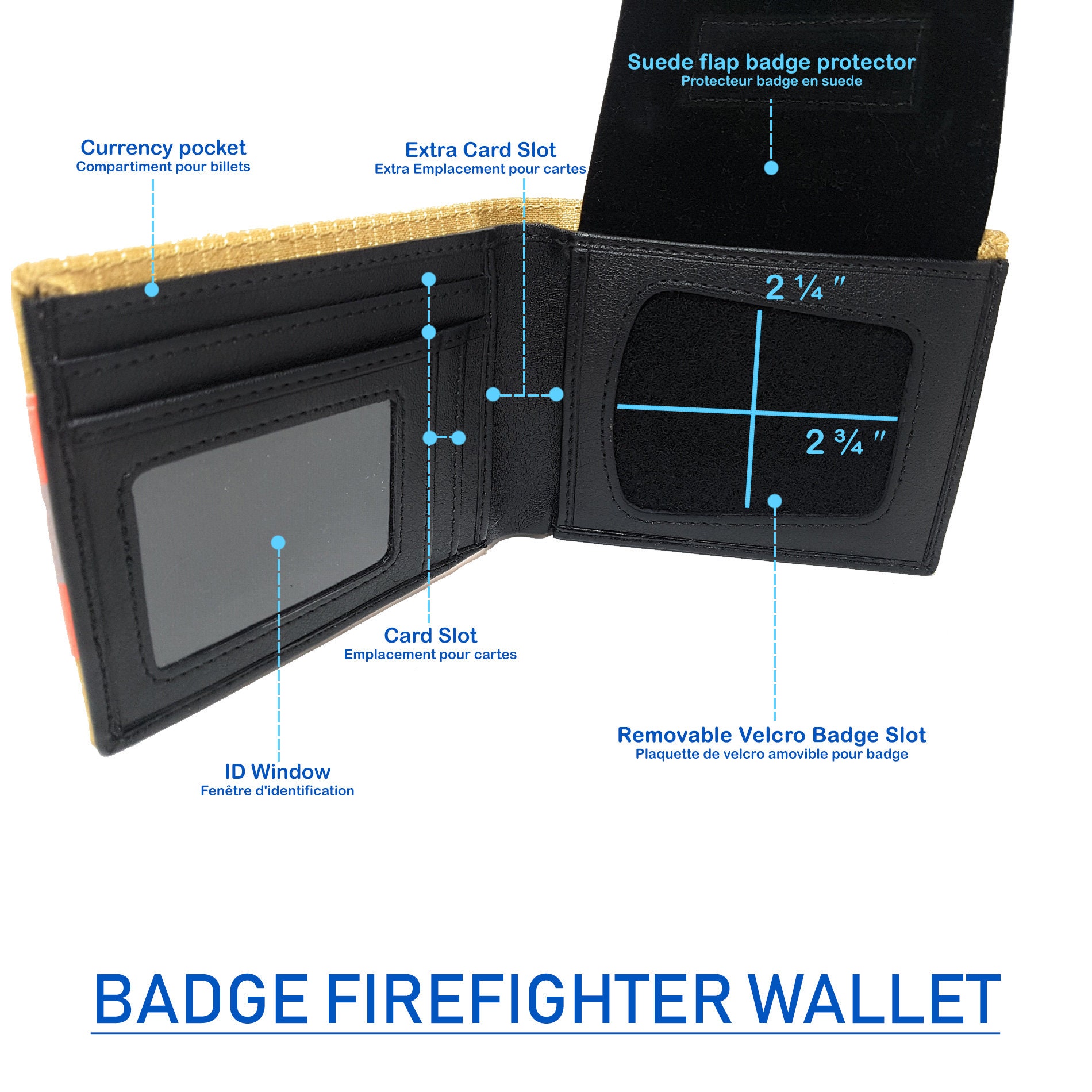 Firefighter Wallet Badge Holder Original Turnout Bunker Etsy Canada