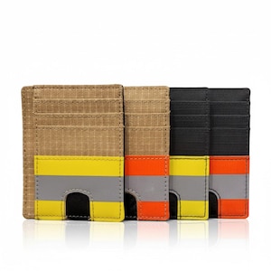 Firefighter Minimalist Wallet Turnout Bunker Fabric Slim Gift - Portefeuille Minimaliste Pompier