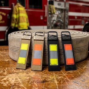 Firefighter Turnout Bunker Fabric Keychain | Porte-clés Pompier