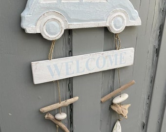 Window decoration flotsam and jetsam door decoration beach feeling Welcome