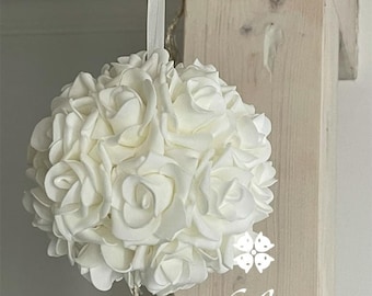 Door wreath flower ball elegant wedding, baptism, communion, birth