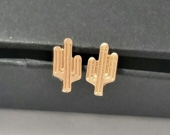 Kaktus Ohrstecker Kakteen gold