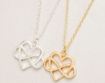 Herz Infinity Kette silber gold