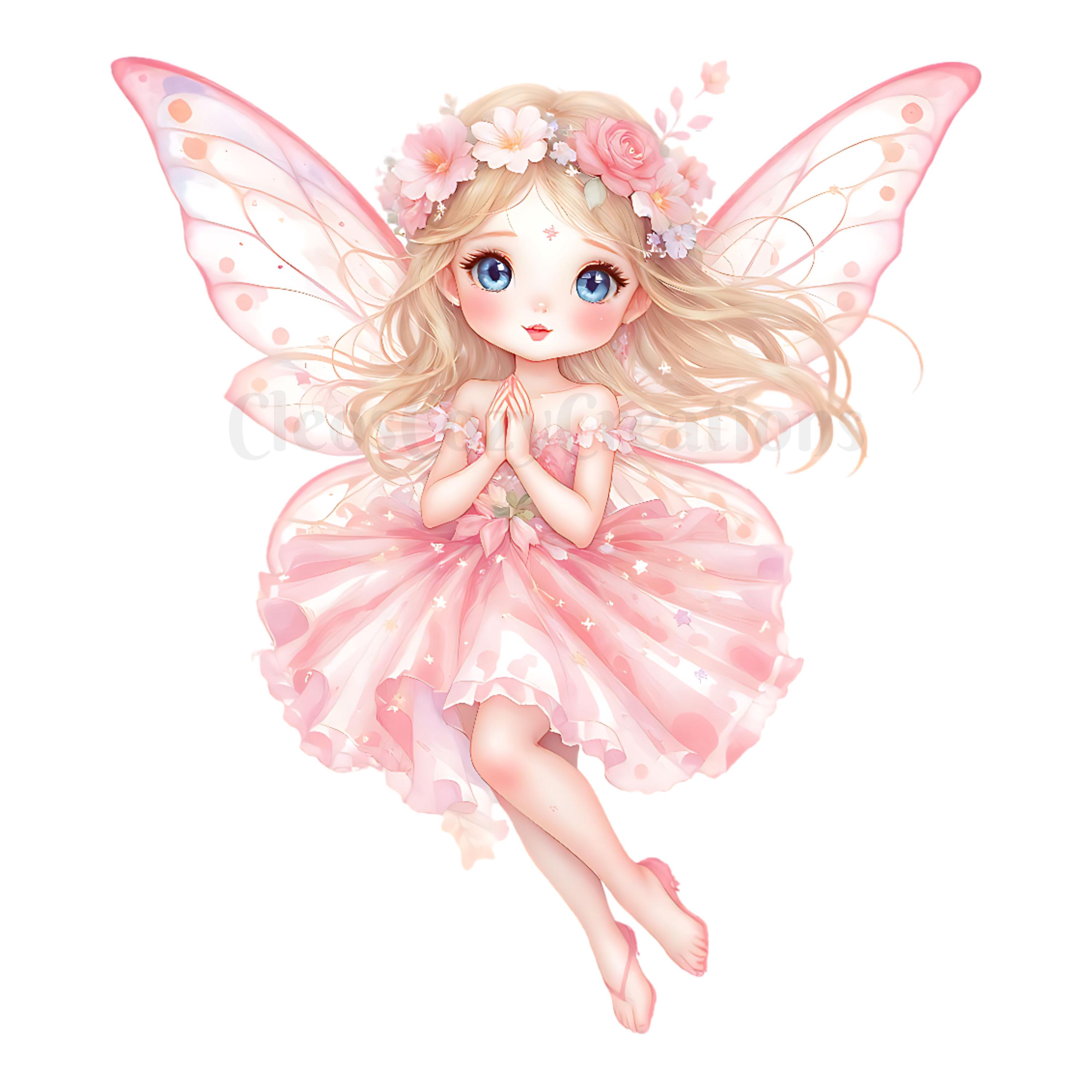 Fairy Clipart PNG Set, Dreamy Watercolor Fairy, Pastel Fairy Girl ...