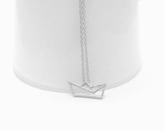 Papierboot Kette Schiffchen versilbert