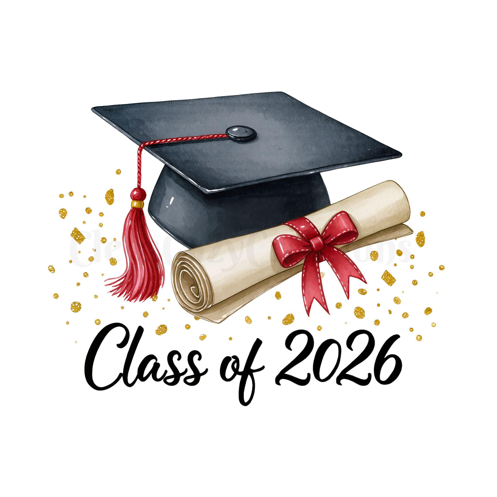 Graduation Clipart PNG Bundle, Class of 2026 PNG, Graduation Cap and ...