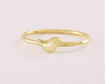 Ring mit kleinem Vogel gold silber