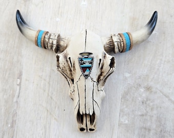 Crâne de bouvillon rustique, décoration de gâteau de mariage western rustique, décoration murale mini tête de mort de vache, tête de mort d'animal, décoration du sud-ouest de l'ouest, décoration de gâteau de cow-boy cow-girl