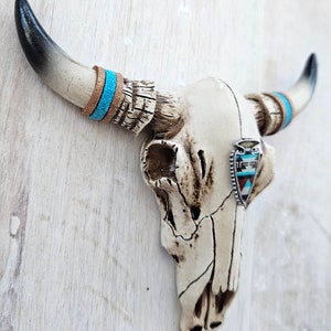 RUSTIC STEER Skull,rustic Western Wedding Cake Topper,mini Cow Skull ...