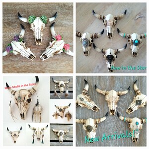 RUSTIC STEER Skull,rustic Western Wedding Cake Topper,mini Cow Skull ...