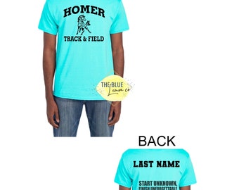 Homer Junior High Track and Field Shirt, Optional name on back