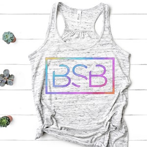 Backstreet Boys/BSB/ Tie Dye Print Tank Top BSB loving fan RACERBACK tank, super soft, Bella Canvas