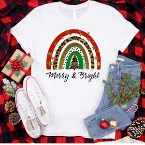 Merry Christmas, Christmas Shirt, Merry Christmas Shirt, Christmas Rainbow Shirt, Holiday Shirt, Super Soft and Comfy Shirt