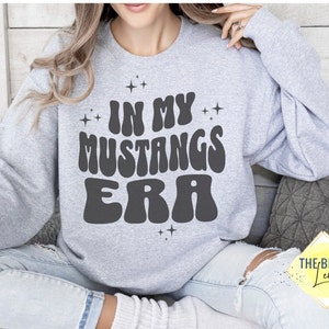 Schilling, In My Mustangs Era, YOUTH and ADULT Vintage Print Hoodie, Super Soft and Comfy, Unisex Fall Crewneck Sweatshirt, Tons of Colors