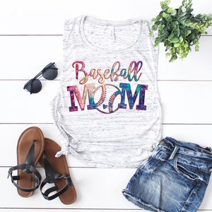 Baseball Mom MUSCLE tank, Baseball Tank, Funny, Comfy and Soft Tank, Summer Tank, Bella Canvas Women&#39;s Muscle Tank Top