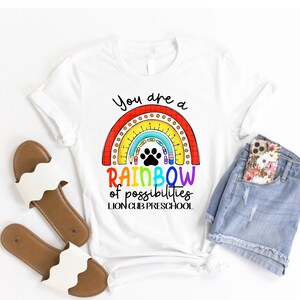 Lion Cub Preschool Shirt, ADULT and YOUTH, Leopard Rainbow Print, Spirit Wear