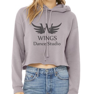 WINGS Crop Hooded Sweatshirt, Flowy fit, WINGS dance studio