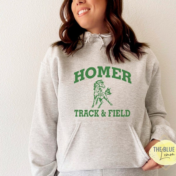 Homer Junior High Track and Field Hooded Sweatshirt, Optional name on back
