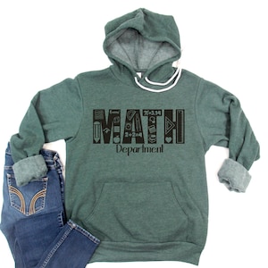 Math Teacher, Math Department Shirt, Vintage Print Hoodie, Super Soft and Comfy, Unisex Fall Hoodie, Tons of Colors